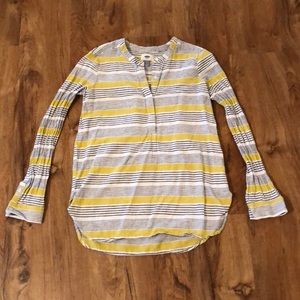 OldNavy Mustard Yellow, Black, White Striped Tunic